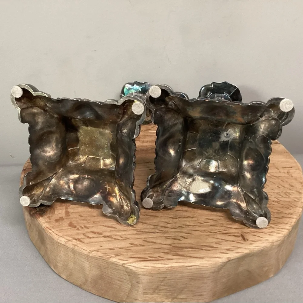 ⚫️ Vintage Beautiful & Ornate - Silver Plated “Heavy” Tapered Candle Holders